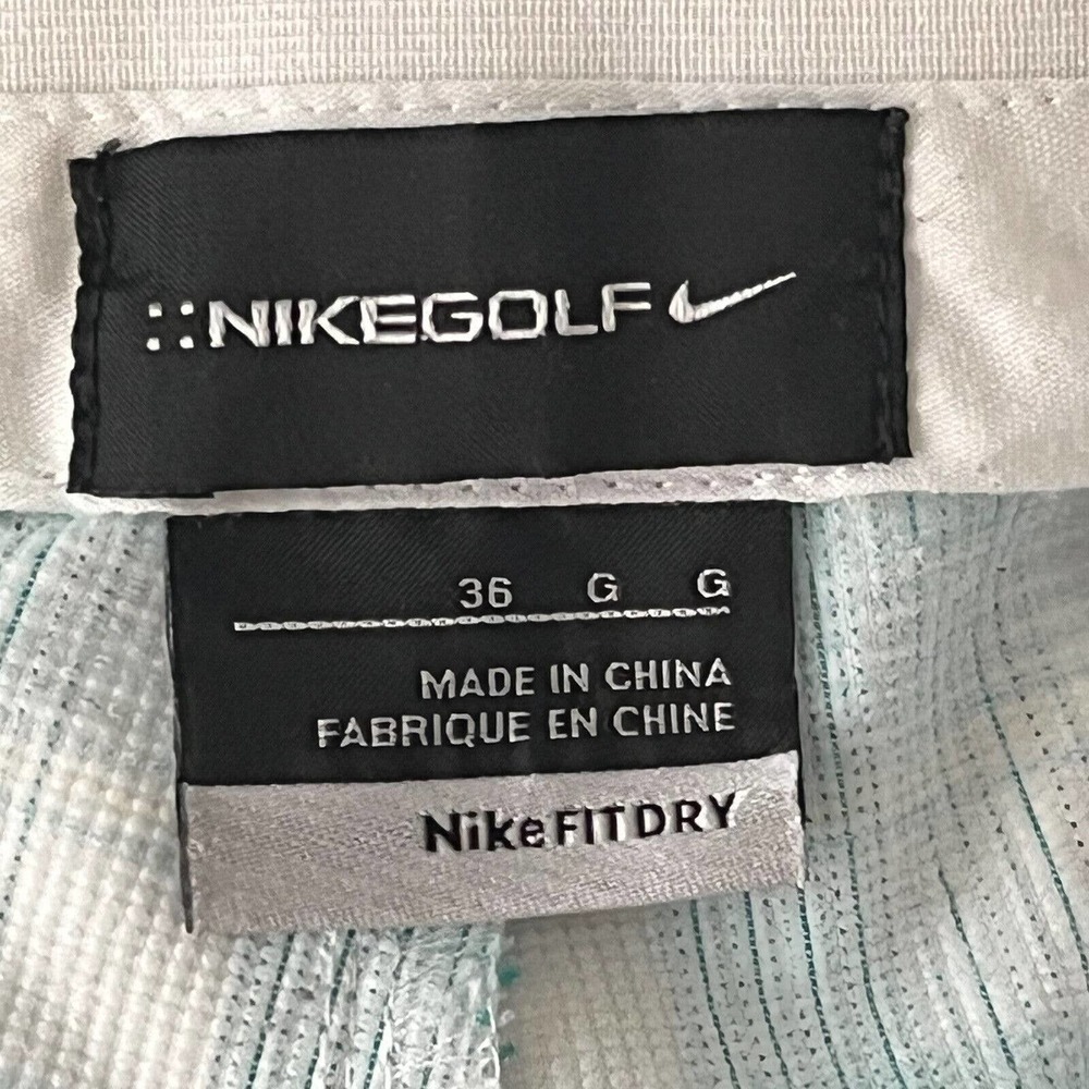 NIKE Golf Men's Dri-Fit Shorts 36 Blue Plaid Outdoor Golf Casual 10" Lightweight - Picture 5 of 6